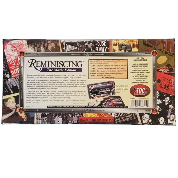 Reminiscing The Movie Edition 1940s To 1990s Family Board Game. New Sealed - Picture 2 of 3